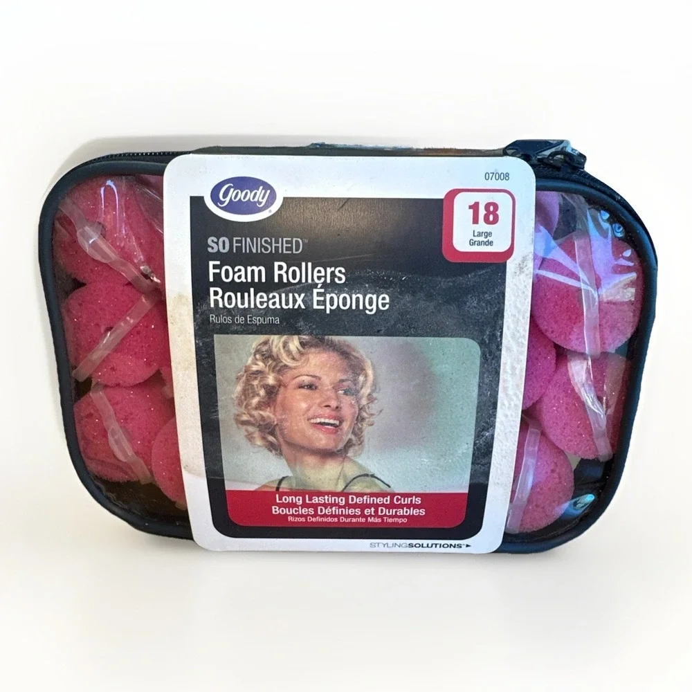 Vintage Goody Foam Hair Rollers Curlers w/ Original Package 18 Lg NEW